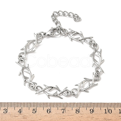 304 Stainless Steel Link Chain Bracelets for Women BJEW-D385-07P-1