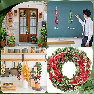 2Pcs 2 Colors Foam Simulated Chili Hanging Decorations AJEW-GF0009-60-1
