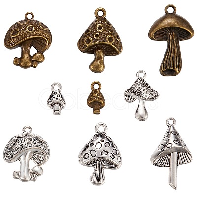 54Pcs 9 Styles Tibetan Style Alloy Pendants FIND-SZ0003-69-1