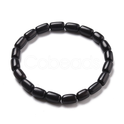 Undyed & Natural Bodhi Wood Beads Stretch Bracelets BJEW-JB05521-1
