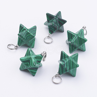 Synthetic Malachite Pendants G-E398-02F-1