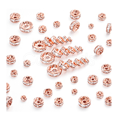 Brass Rhinestone Spacer Beads RB-PH0008-22RG-NF-1