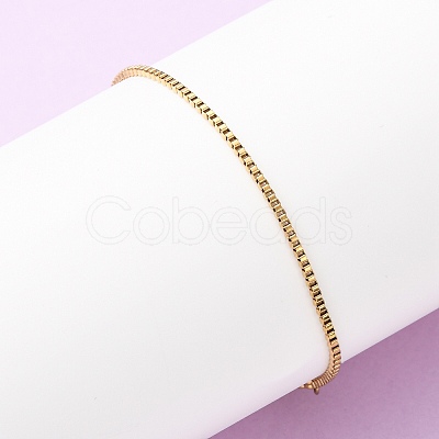 304 Stainless Steel Box Chain Bracelets BJEW-C134-01E-G-1