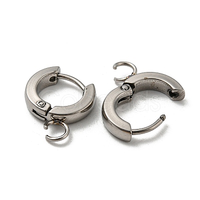Tarnish Resistant 201 Stainless Steel Huggie Hoop Earrings Findings STAS-A167-01I-P-1