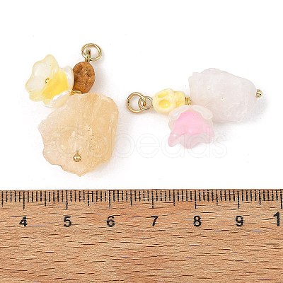 Raw Rough Natural Mixed Stone and Porcelain Pendants PALLOY-JF06070-1