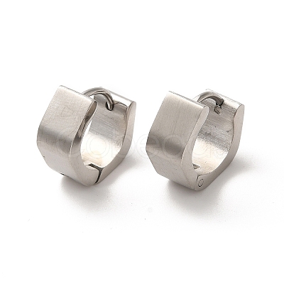 Non-Tarnish Polishing 304 Stainless Steel Polygon Hoop Earrings EJEW-P255-08P-1