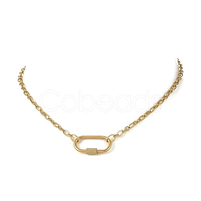 304 Stainless Steel Mother-Son Chain/Figaro Chain Necklaces for Women NJEW-JN06451-1