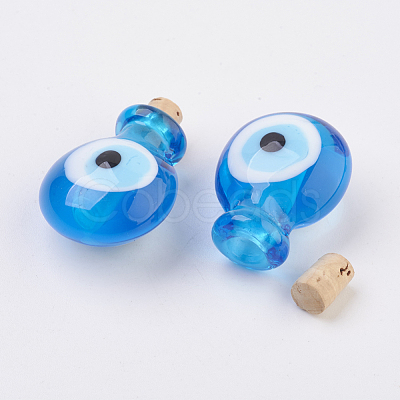 Handmade Lampwork Perfume Bottle Pendants LAMP-P044-H03-1