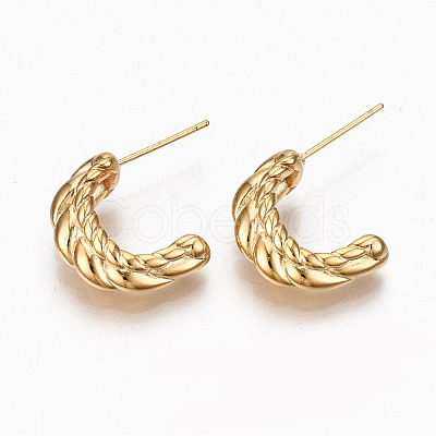 Brass Half Hoop Earrings KK-R117-027-NF-1