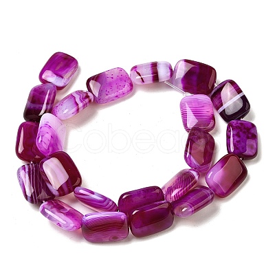Natural Striped Agate/Banded Agate Beads Strands G-B137-B01-01H-1