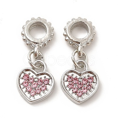 Rack Plating Alloy Rhinestone European Dangle Charms PALLOY-P289-14P-03-1