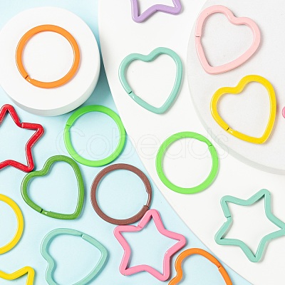 30Pcs 3 Style Spray Painted Iron Split Key Rings KEYC-LS0001-02-1