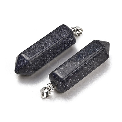 Synthetic Blue Goldstone Pendants GG-CBAA0EE-02P-17-1