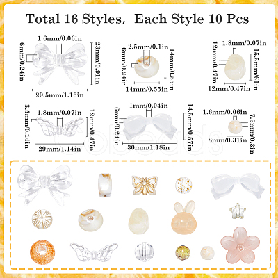 Mixed Styles Acrylic Beads OACR-SC0001-42-1