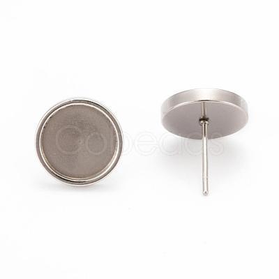 Non-Tarnish 201 Stainless Steel Stud Earring Settings STAS-I088-F-01P-1