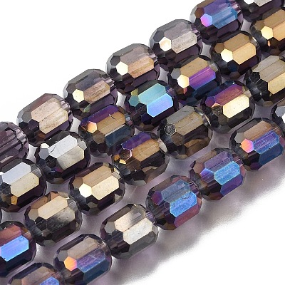 Electroplate Transparent Column Glass Beads Strands EGLA-A043-02-AB05-1
