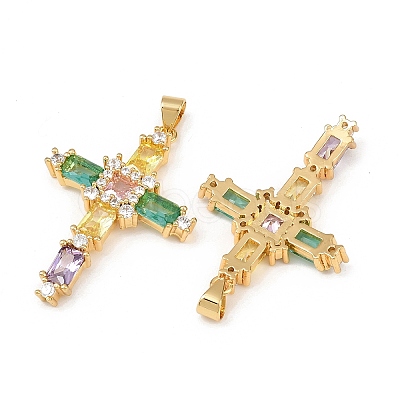 Brass with Cubic Zirconia Pendants LS-KK-L255-08G-1