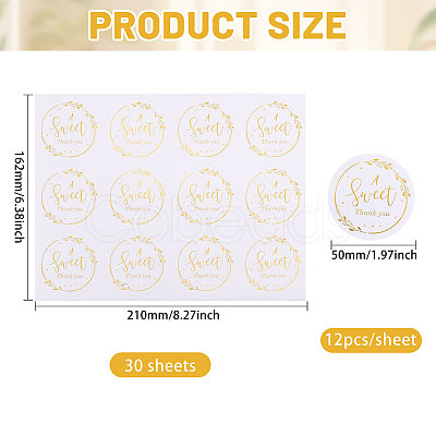 30 Sheets Plastic Self-adhesive Stickers STIC-CA0001-04-1