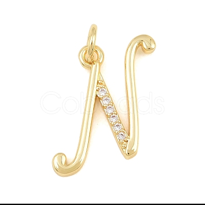 Brass Micro Pave Clear Cubic Zirconia Pendants CU-CBA7939-01N-G-1