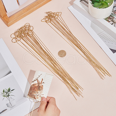 40Pcs 2 Styles Ring & Heart Shaped Steel Wire Name Card Clip Holder AJEW-CN0006-48-1