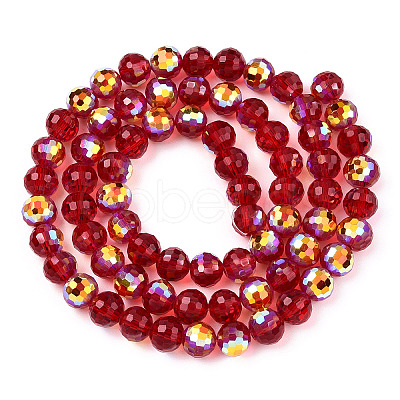 Transparent Electroplate Glass Beads Strands EGLA-N012-001-B02-1