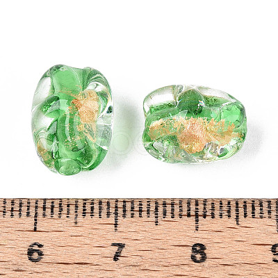 Handmade Gold & Silver Foil Glass Beads FOIL-N030-02F-1
