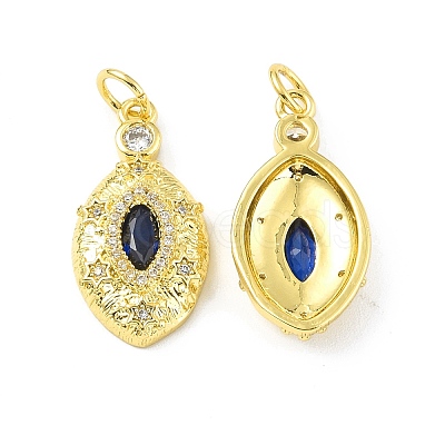 Brass Micro Pave Clear Cubic Zirconia Pendants KK-E068-VF330-1