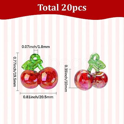 20Pcs Electroplated Transparent Acrylic Pendants FIND-SC0020-66-1