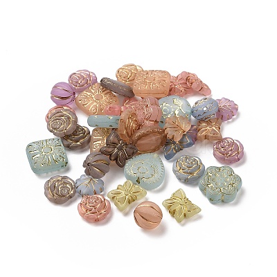 Plating Acrylic Beads X-OACR-C013-16-1