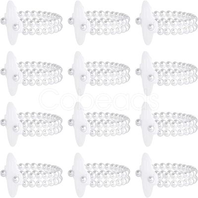 Plastic Imitation Pearl Stretch Bracelets FIND-NB0001-22-1