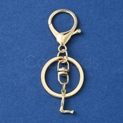 Alloy Initial Letter Charm Keychains KEYC-YW00006-12-1