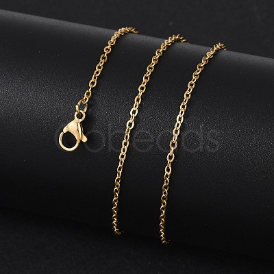Ion Plating(IP) 304 Stainless Steel Cable Chain Necklace STAS-T040-PJ205-45-1