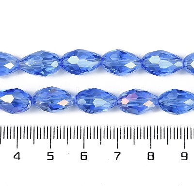 Transparent Electroplate Glass Beads Strands EGLA-N013-T8mm-B10-1
