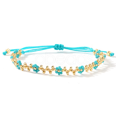 Bohemian Glass Seed Bead Braided Bead Bracelets AS6316-4-1