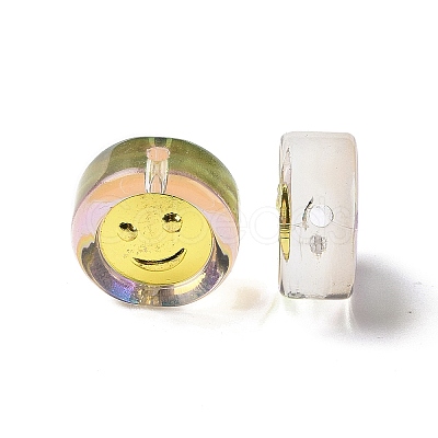 Transparent Spray Painted Glass Beads GLAA-I050-15A-1