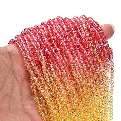 Transparent Painted Glass Beads Strands DGLA-A034-T3mm-A07-1