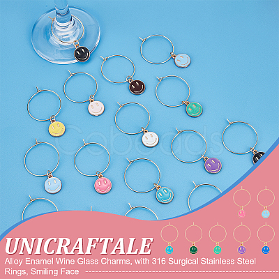 Alloy Enamel Wine Glass Charms AJEW-AB00103-1