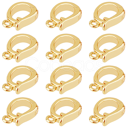 HOBBIESAY 12Pcs Brass Fold Over Clasps KK-HY0003-52-1