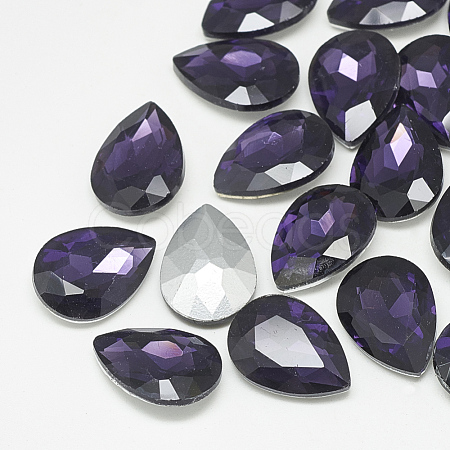 Pointed Back Glass Rhinestone Cabochons RGLA-T081-7x10mm-16-1