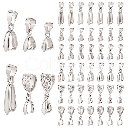 48Pcs 6 Styles Brass Ice Pick Pinch Bails KK-ME0002-93P-1