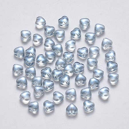 Transparent Spray Painted Glass Beads X-GLAA-R211-02-D04-1