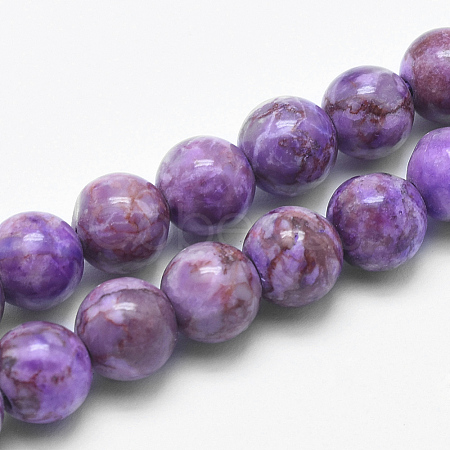 Natural Marble Beads Strands G-K211-10mm-G-1