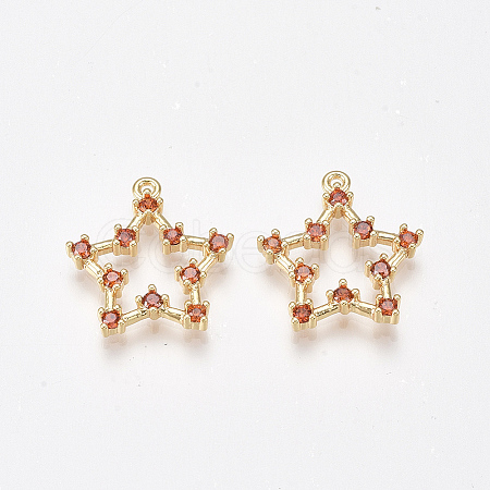 Brass Cubic Zirconia Pendants KK-T038-505C-1