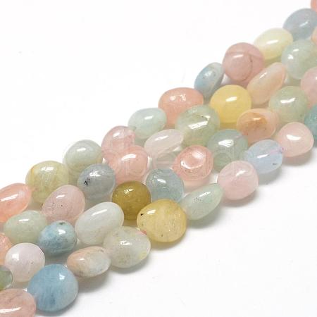 Natural Morganite Beads Strands G-R445-6x8-28-1