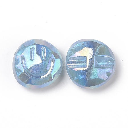 Rainbow Iridescent Plating Acrylic Beads OACR-A010-05C-1
