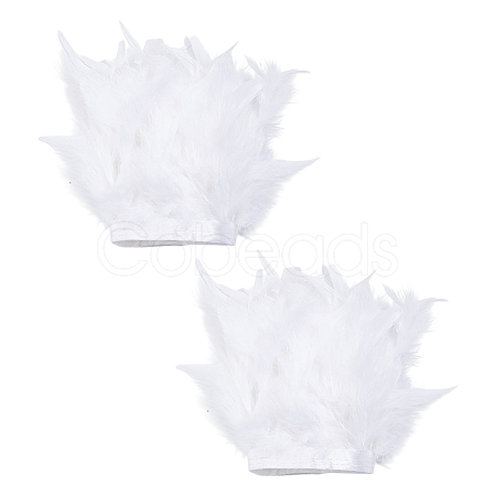 Rooster Feather Trim Clothing Cuffs Decoration LS-AJEW-WH0696-197B-1