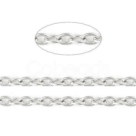 Non-Tarnish 3.28 Feet 304 Stainless Steel Cable Chains X-CHS-F001-03P-1