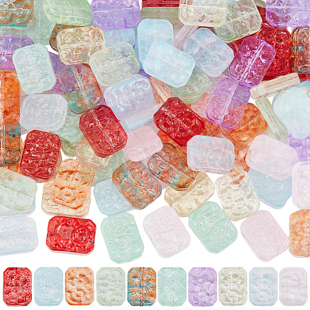 100Pcs 10 Colors Transparent Spray Painted Glass Beads GLAA-PA0001-60A-1