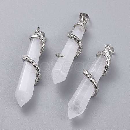 Natural Quartz Crystal Big Pointed Pendants G-F696-B15-1