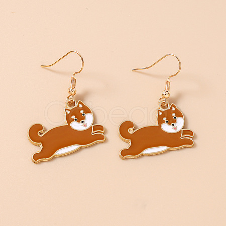 Alloy Enamel Dangle Earrings for Women WG0252C-01-1